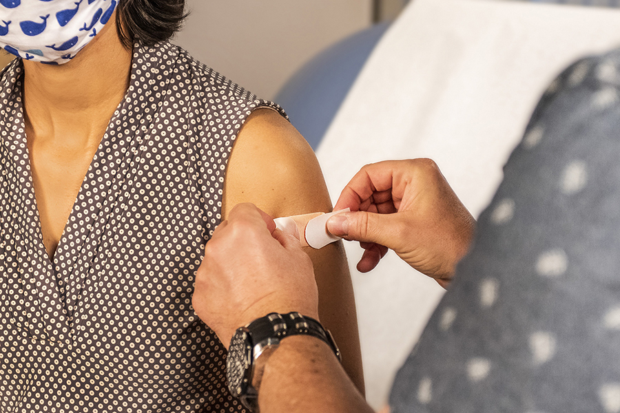 getting a bandage put on